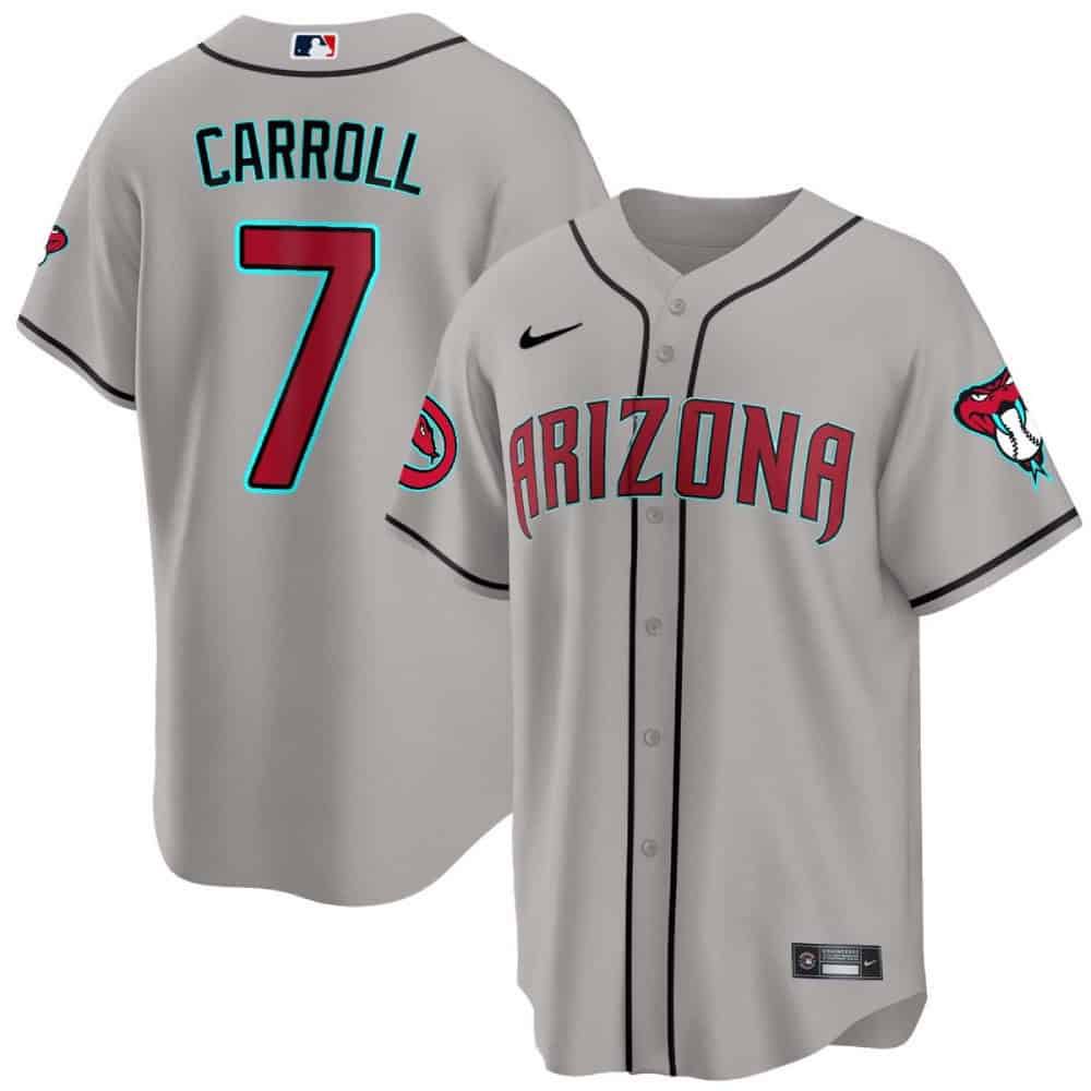 Men Arizona Diamondback #7 Carroll Grey 2024 Nike Cool Base MLB Jersey->arizona diamondback->MLB Jersey